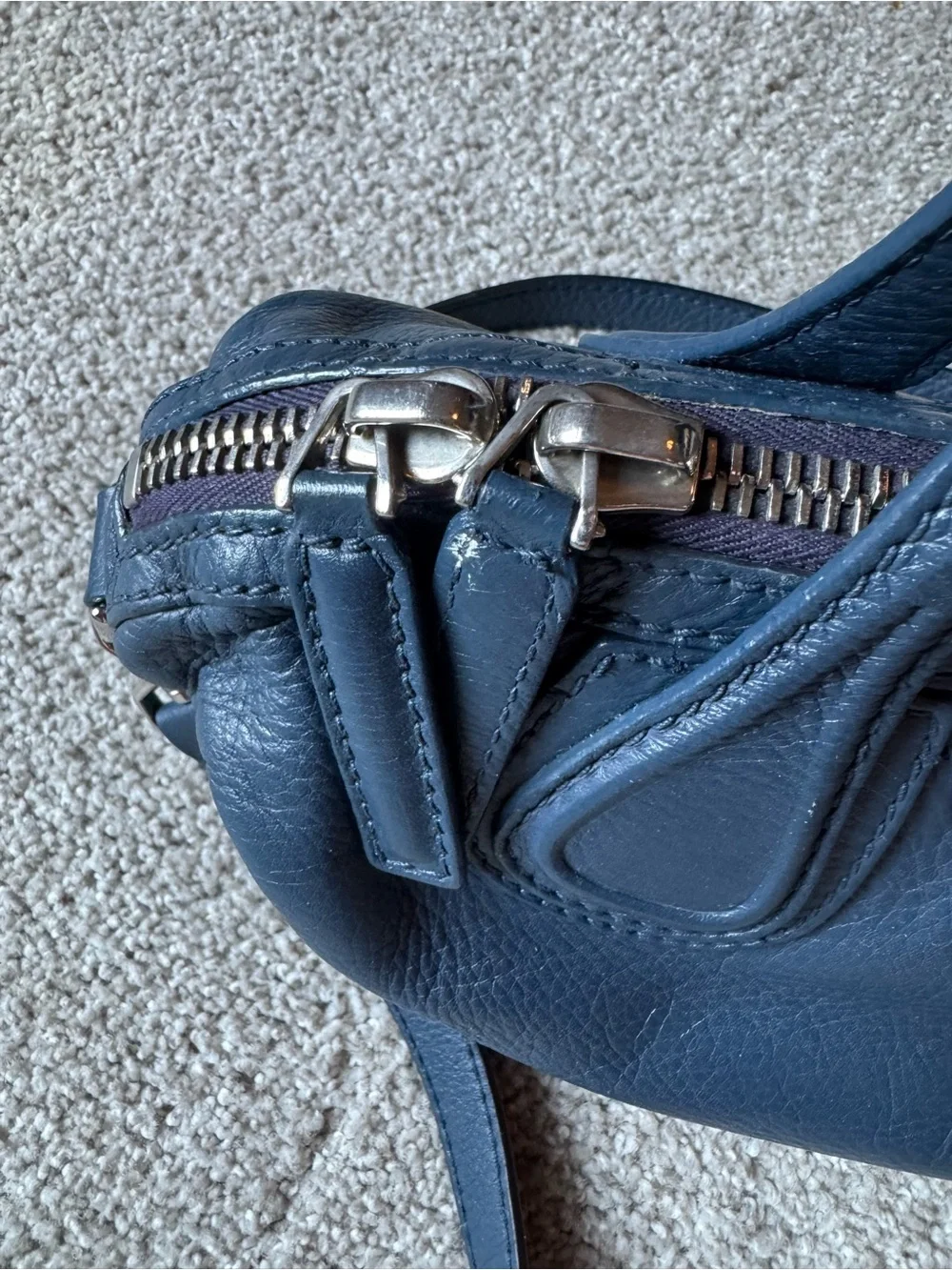Givenchy Navy Leather Nightingale Small  with Crossbody Strap